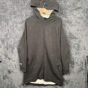 The Normal Brand Women's Gray Sweatshirt Dress Hoodie Pockets Large Sherpa